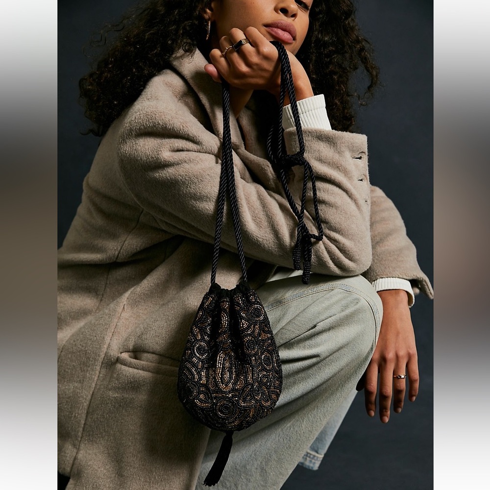 Free people penny beaded pouch